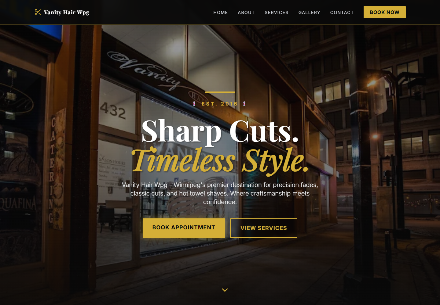 Vanity Hair WPG website screenshot